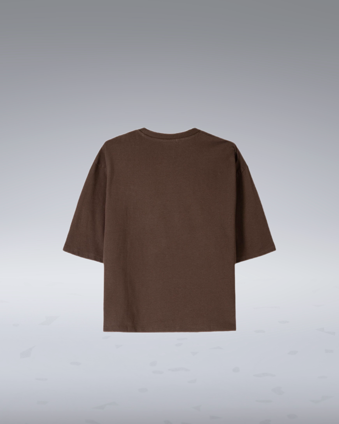 Drop shoulder Crop Basic T-shirt, Brown, Black