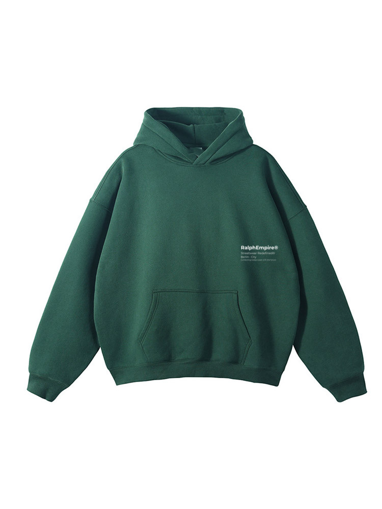 Ralph Empire einfarbiger Herren- und Damen-Kapuzenpullover, Sweatshirt, Übergröße.