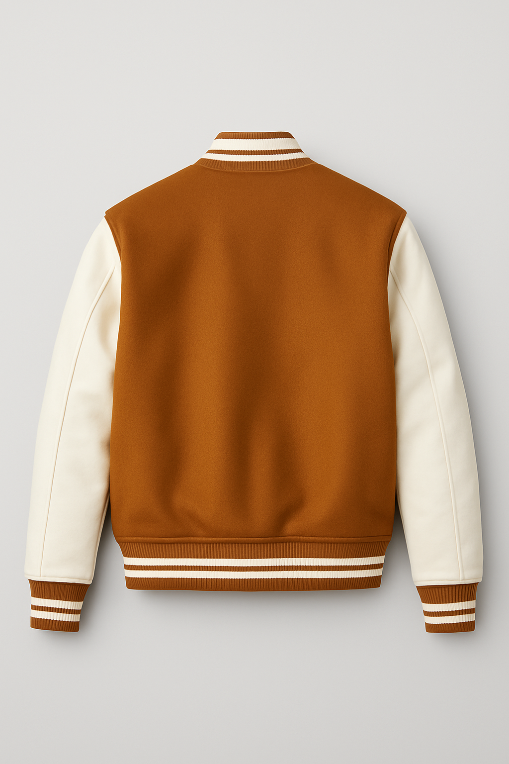 Empire Elite - Premium Varsity Jacket - Rust orange and white.