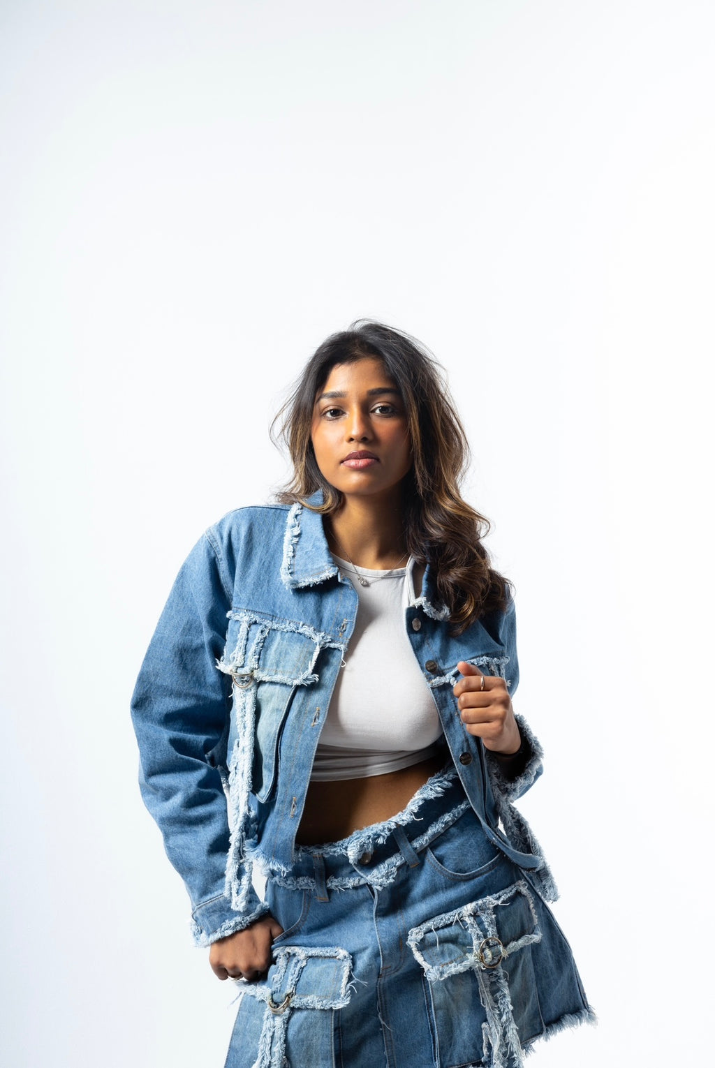 Zerrissene Distress-Jeansjacke, Jeansqueen