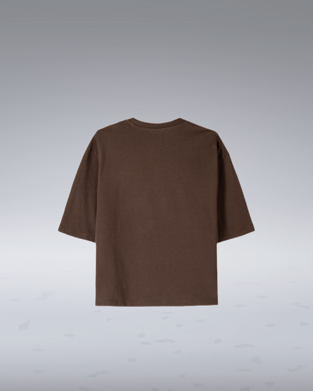 Crop Basic T-Shirt mit überschnittenen Schultern, Braun, Schwarz