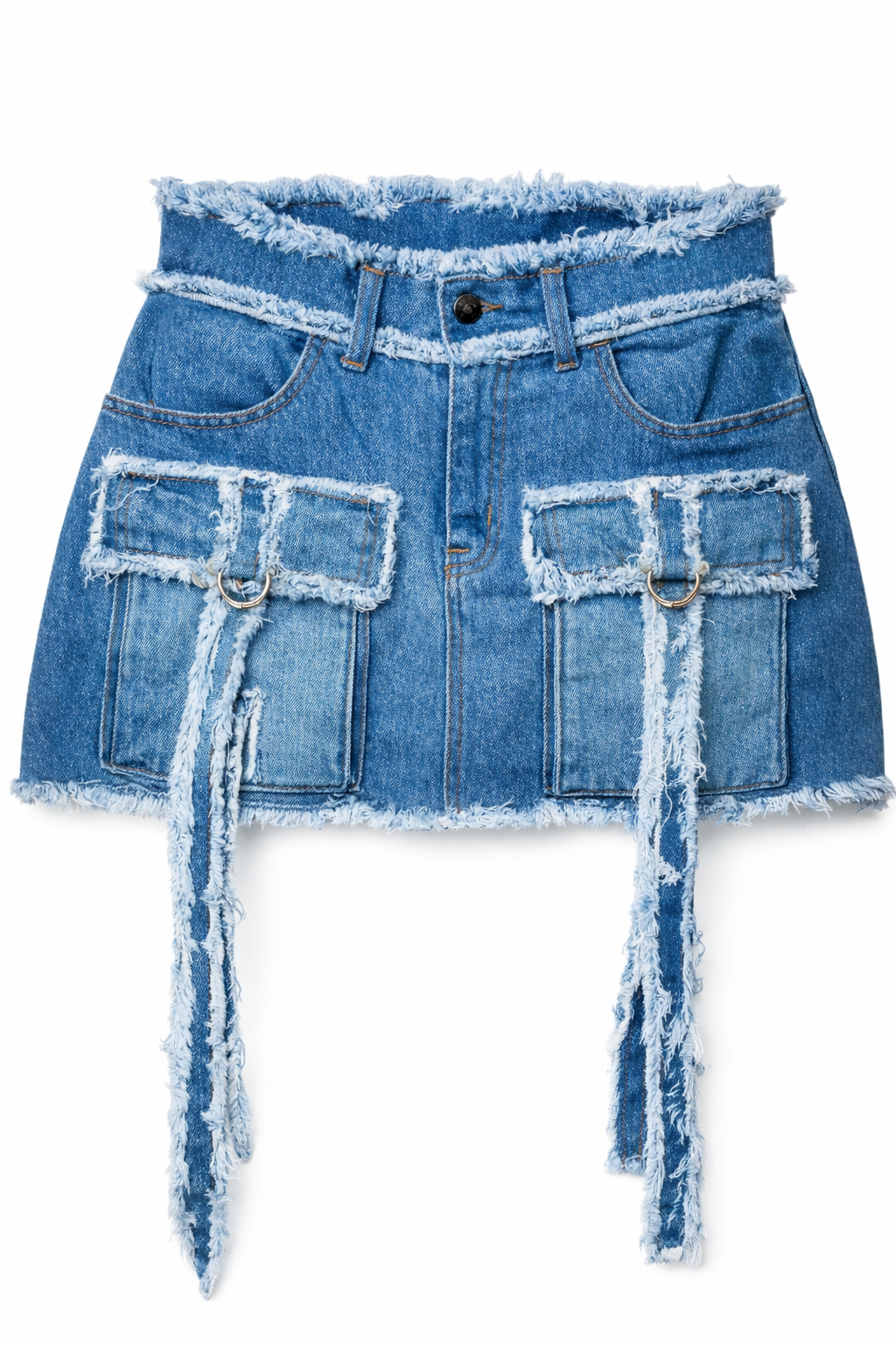 Distressed-Rock mit ungesäumtem Saum