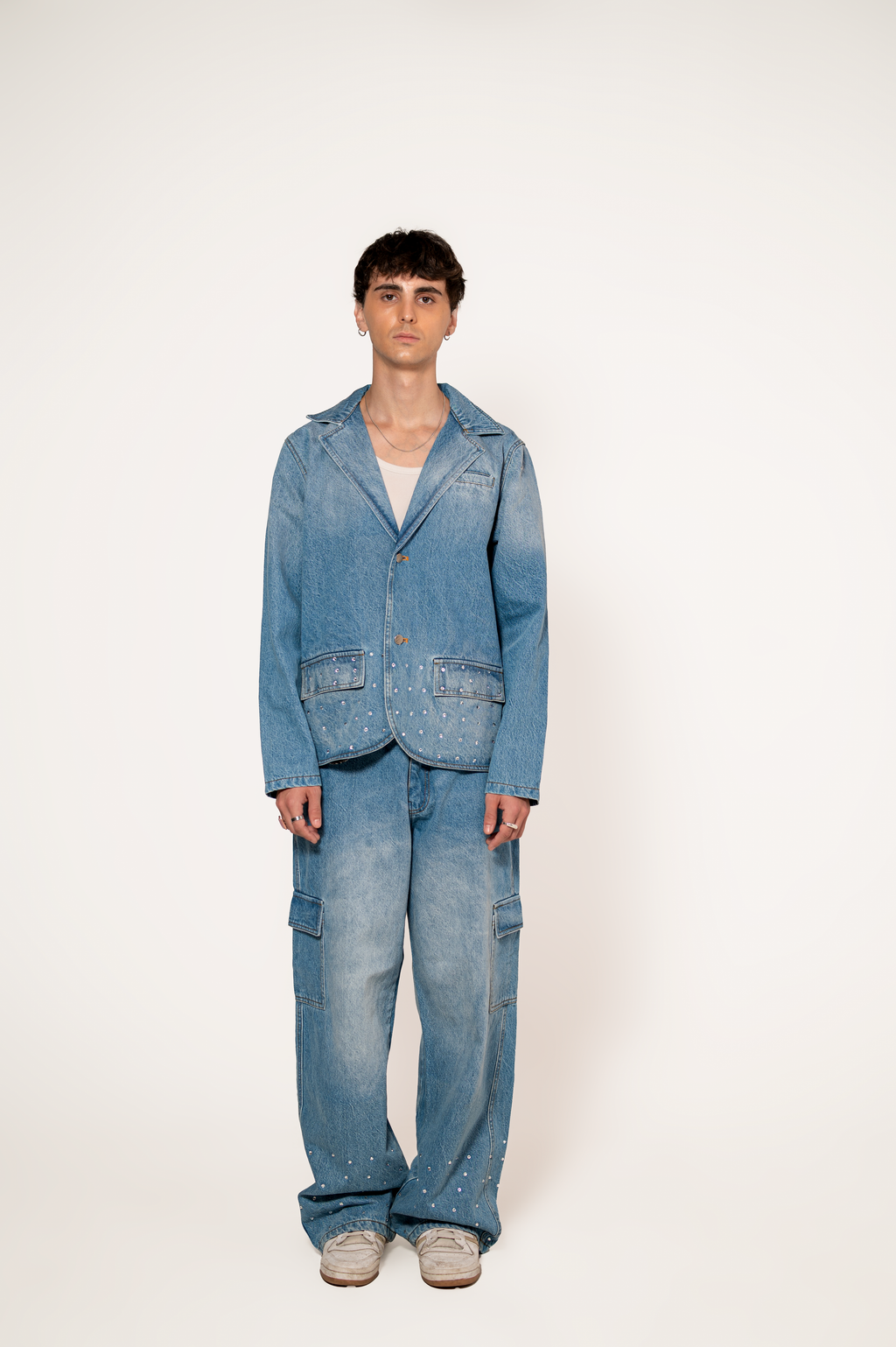 Nel Blu Denim-Blazer und -Hose