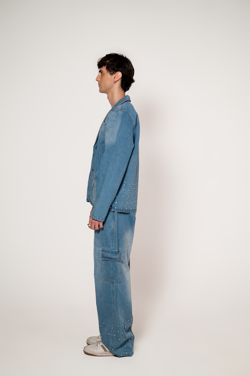 Nel Blu Denim-Blazer und -Hose