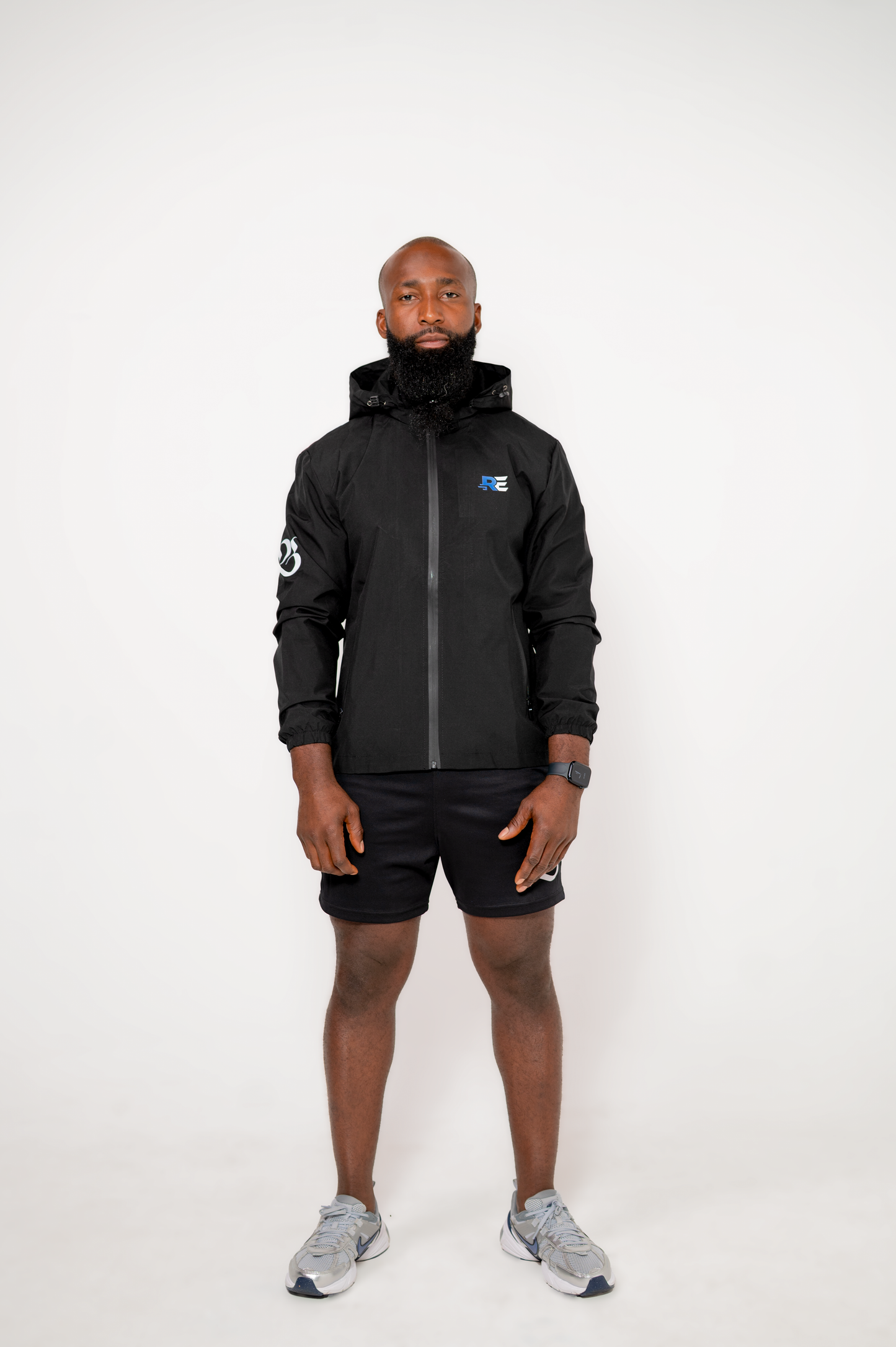 Wasserdichte Windjacke Schwarz