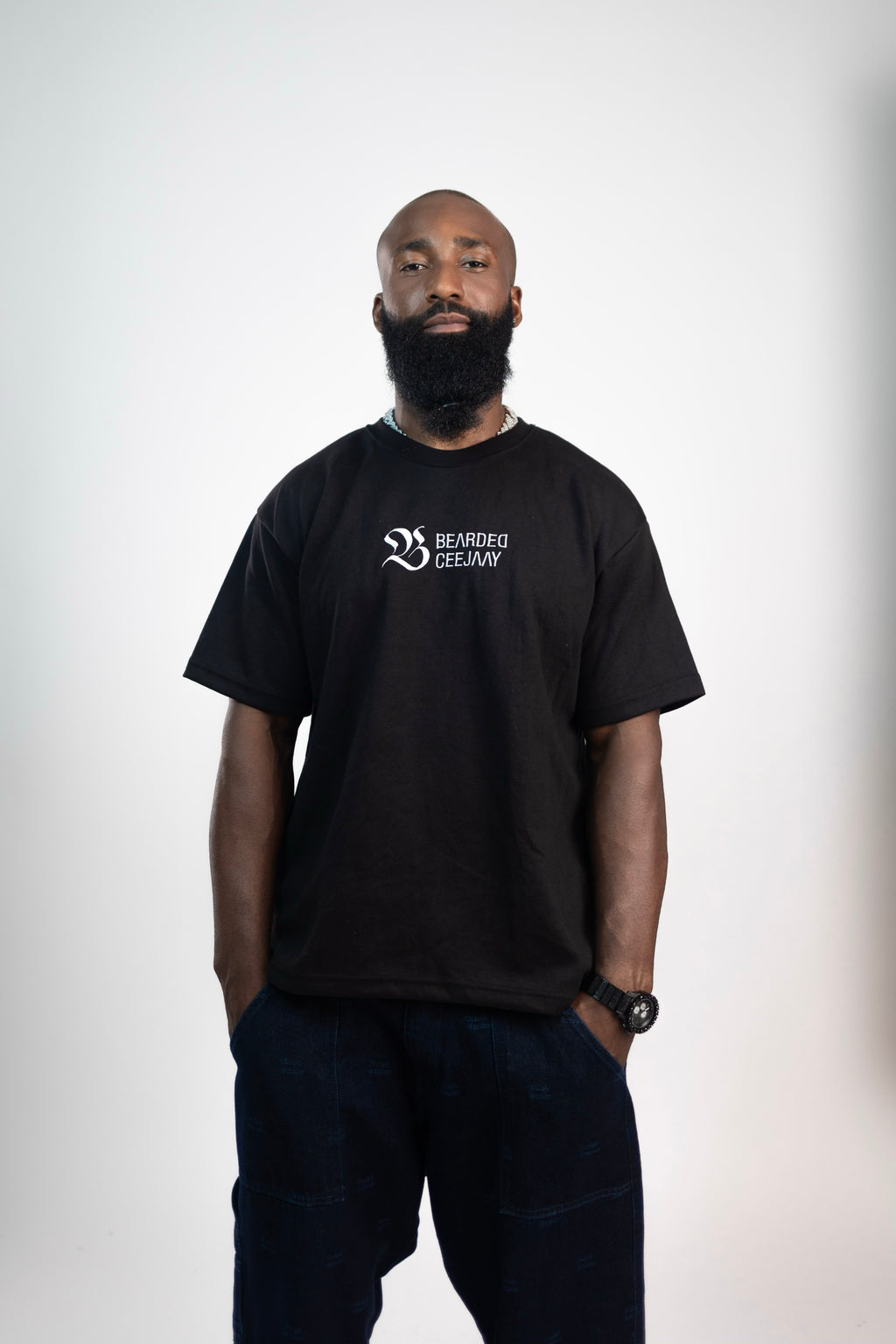 BCJ X RE – Oversize-T-Shirt mit überschnittenen Schultern