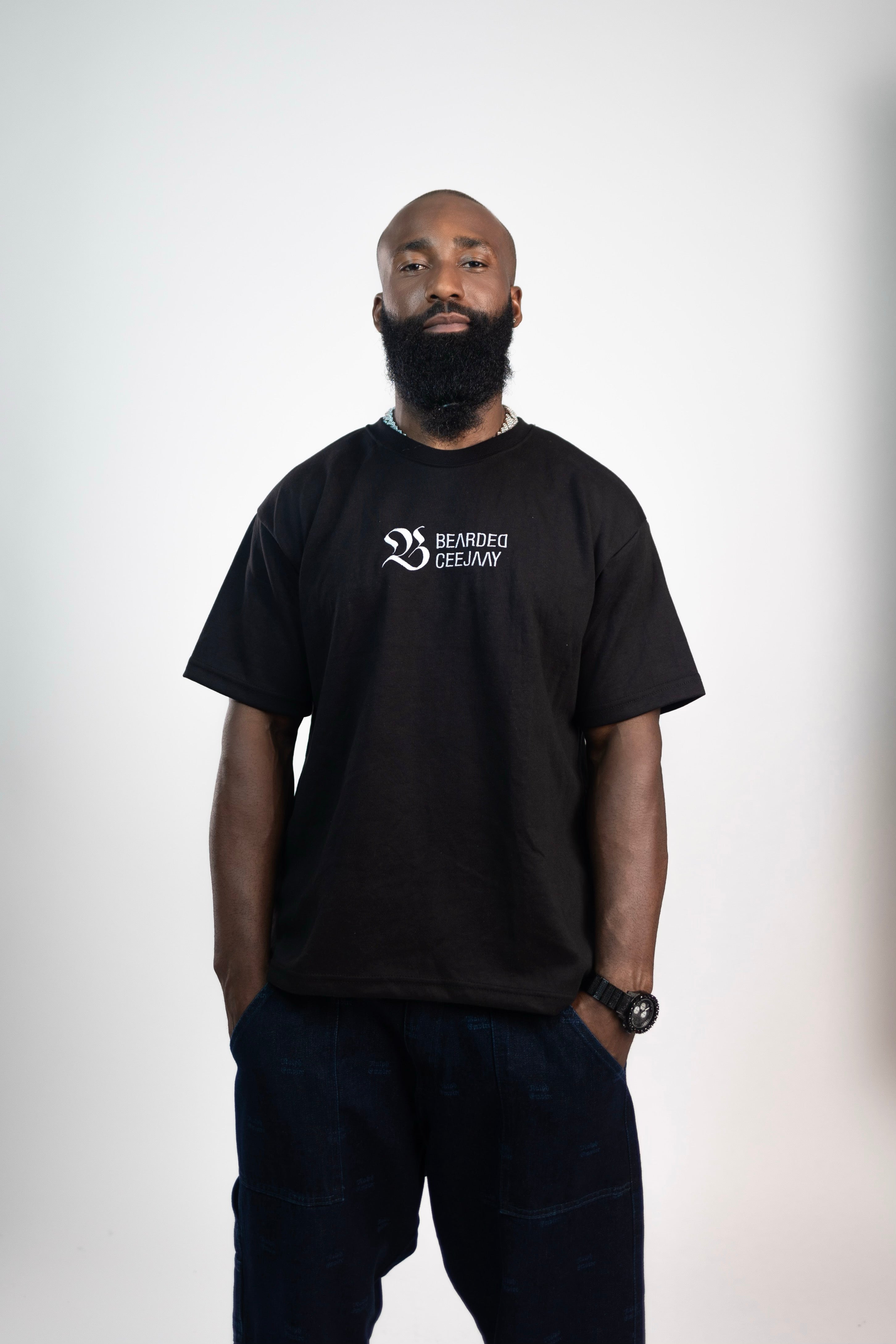 BCJ X RE – Oversize-T-Shirt mit überschnittenen Schultern