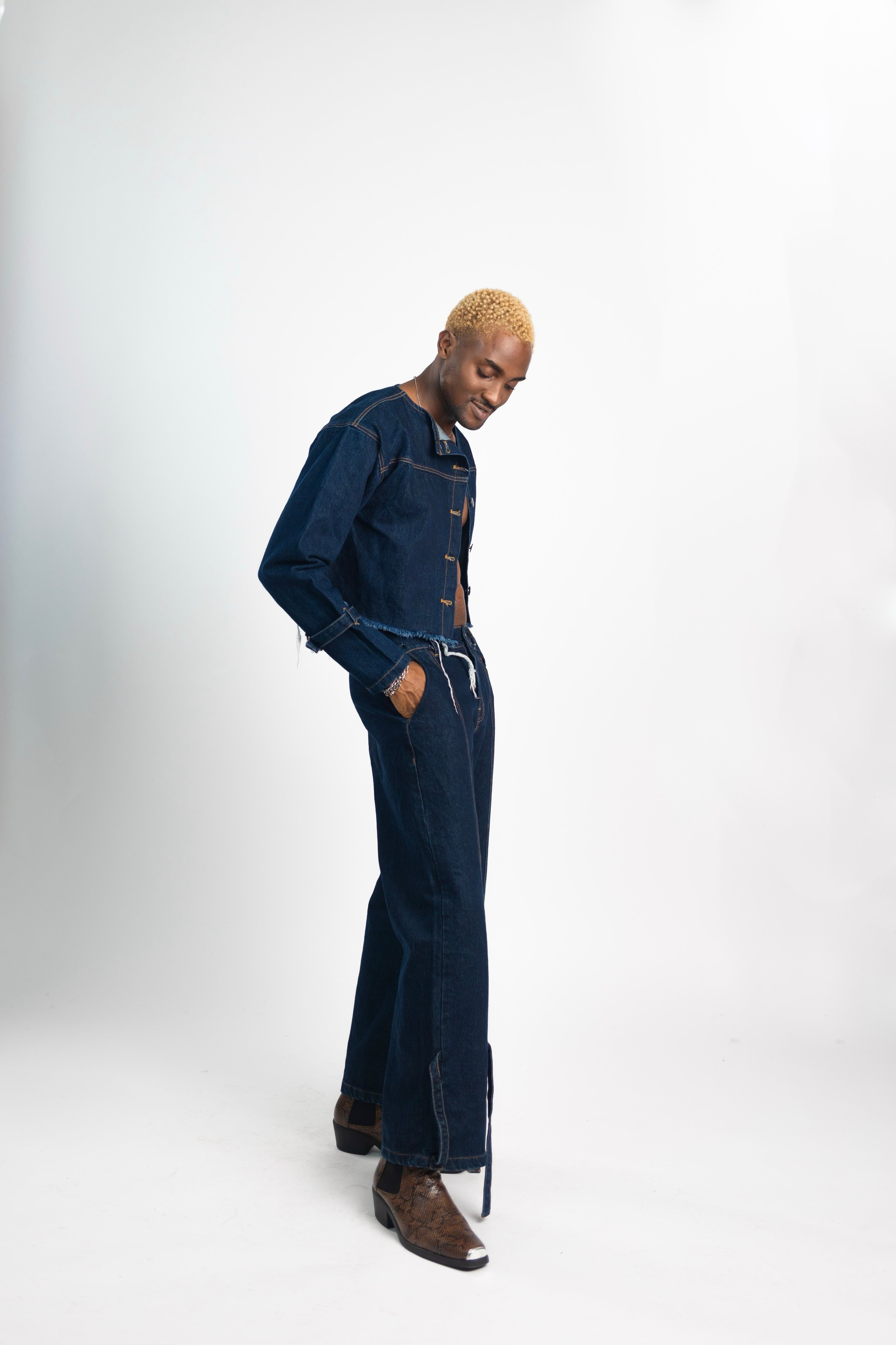 Vintage Edge Denim - crop jacket and pant