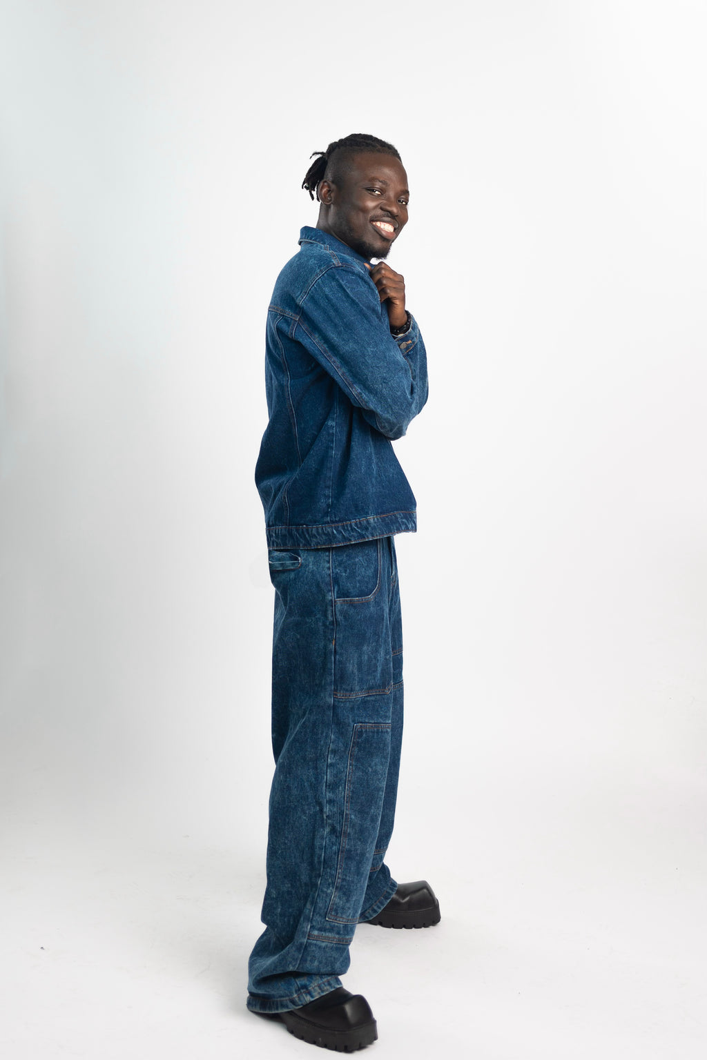 Azure Edge - Denim Jacket and Pant, Full set Shade Blue