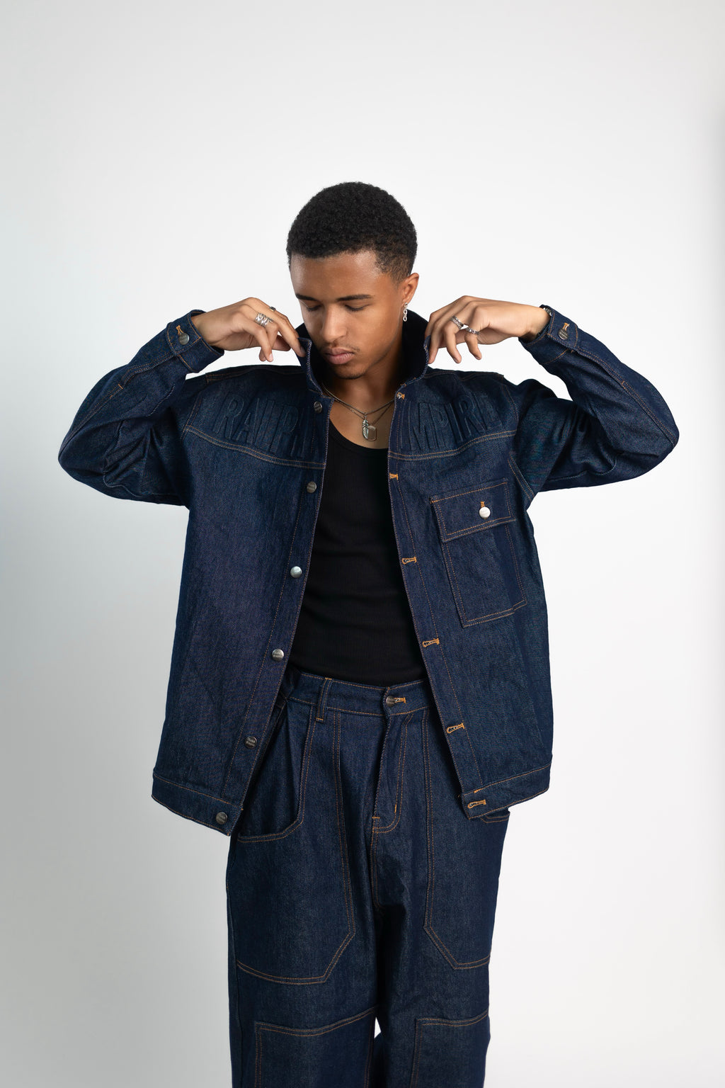 Azure Edge - Denim Jacket and Pant Blue.