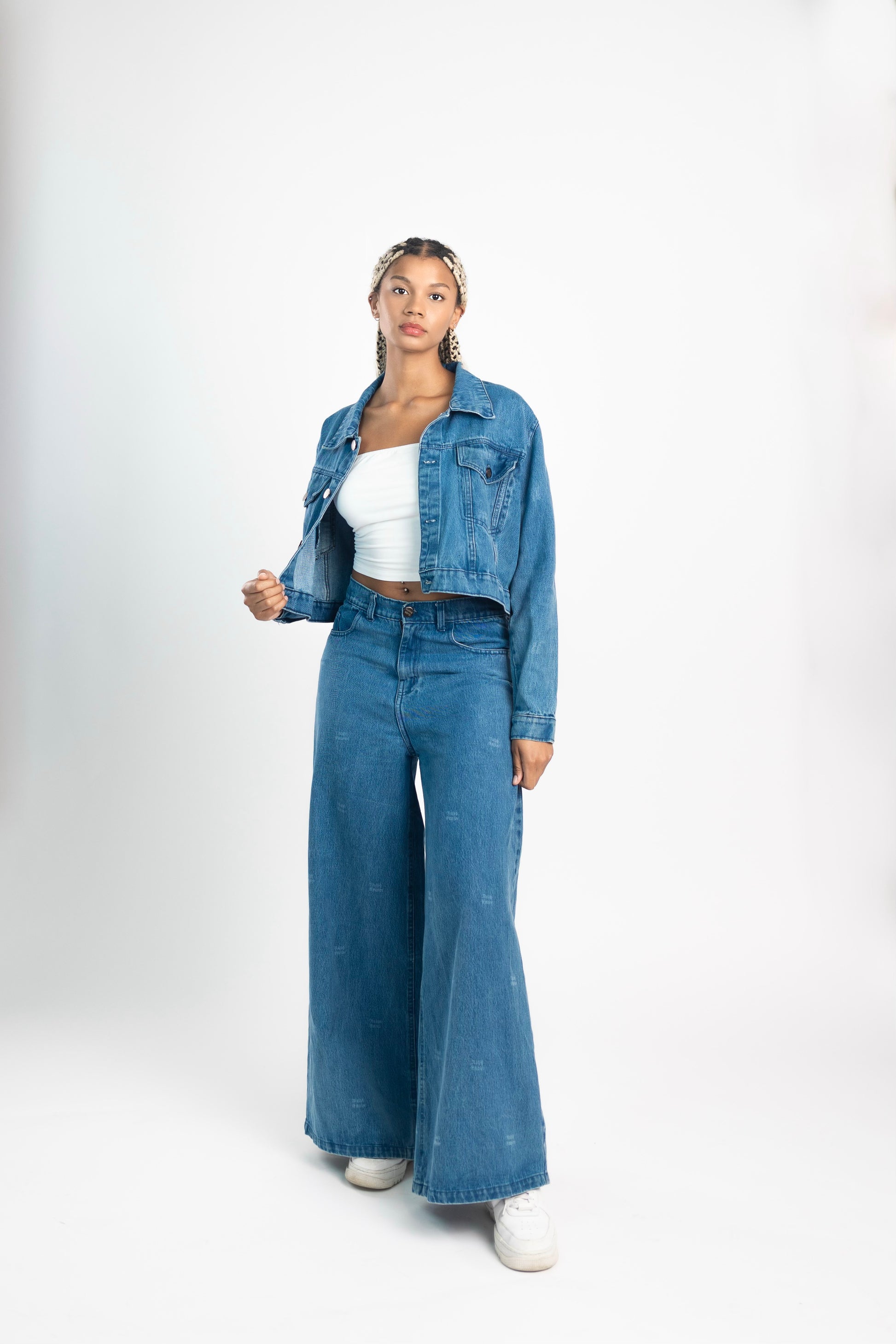 Denim Set Women jeans Jacket and wide leg pants – RALPH EMPIRE