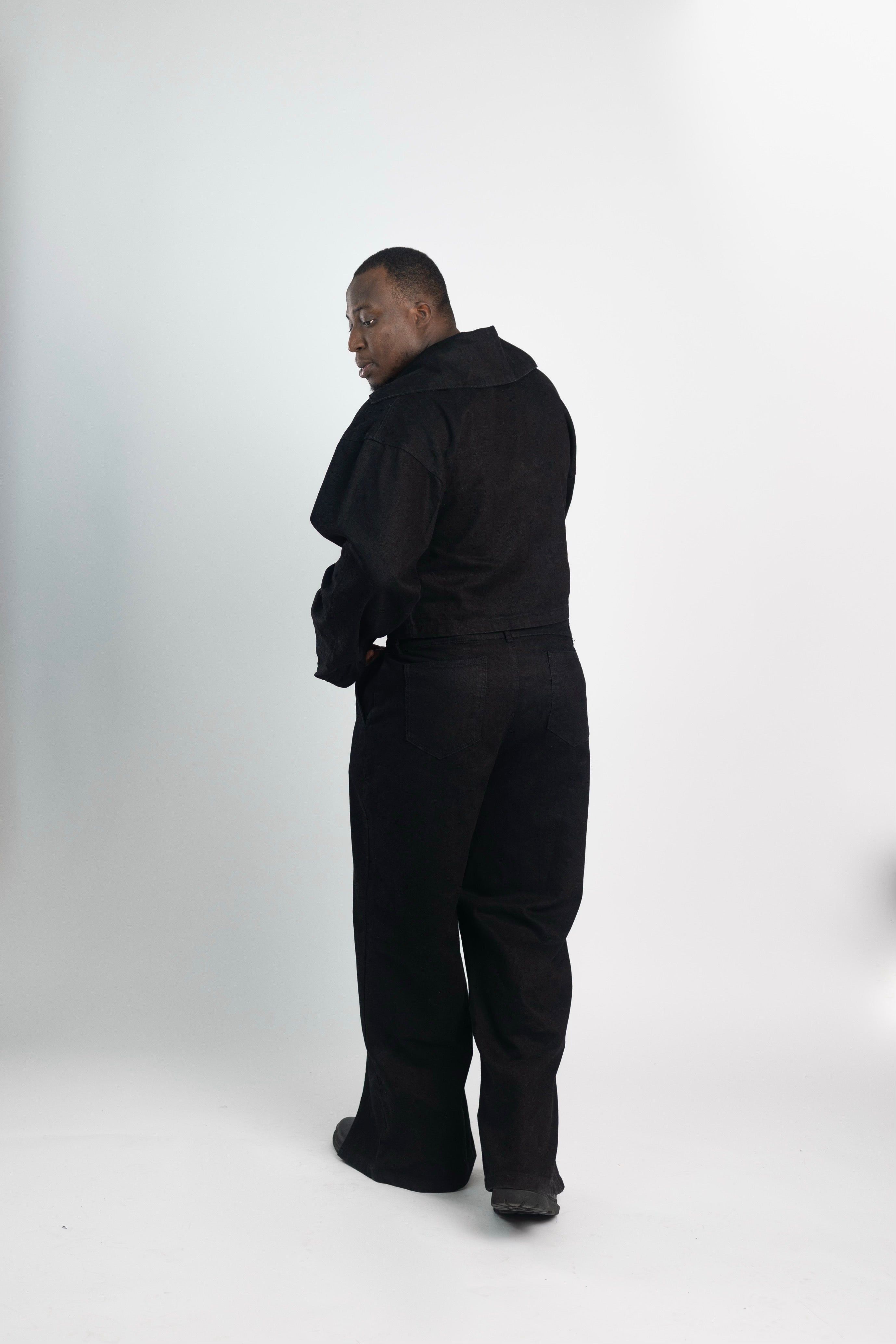 Black Code Premium – Jeansjacke &amp; Weite Hose Set 