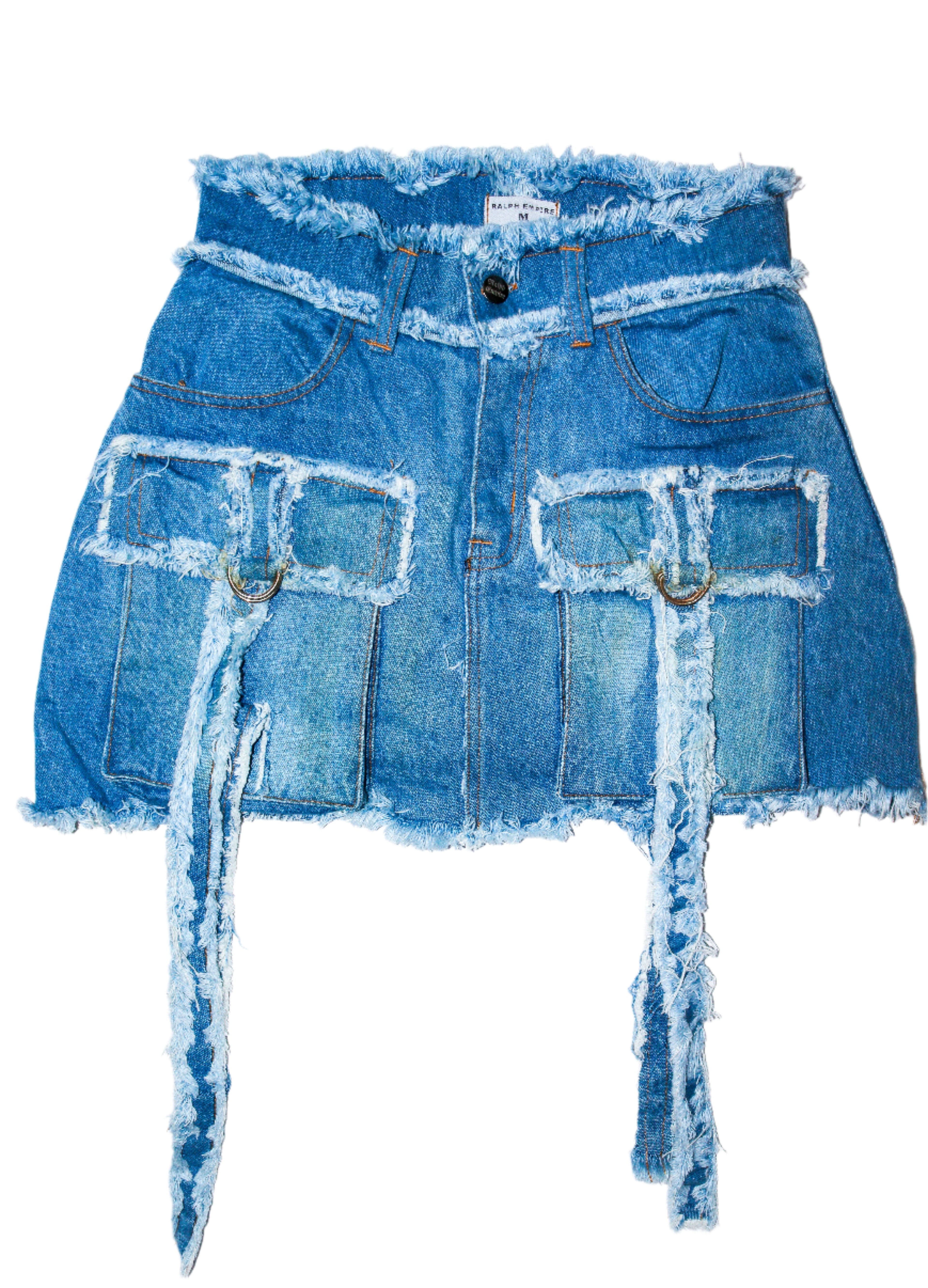 Distressed-Rock mit ungesäumtem Saum