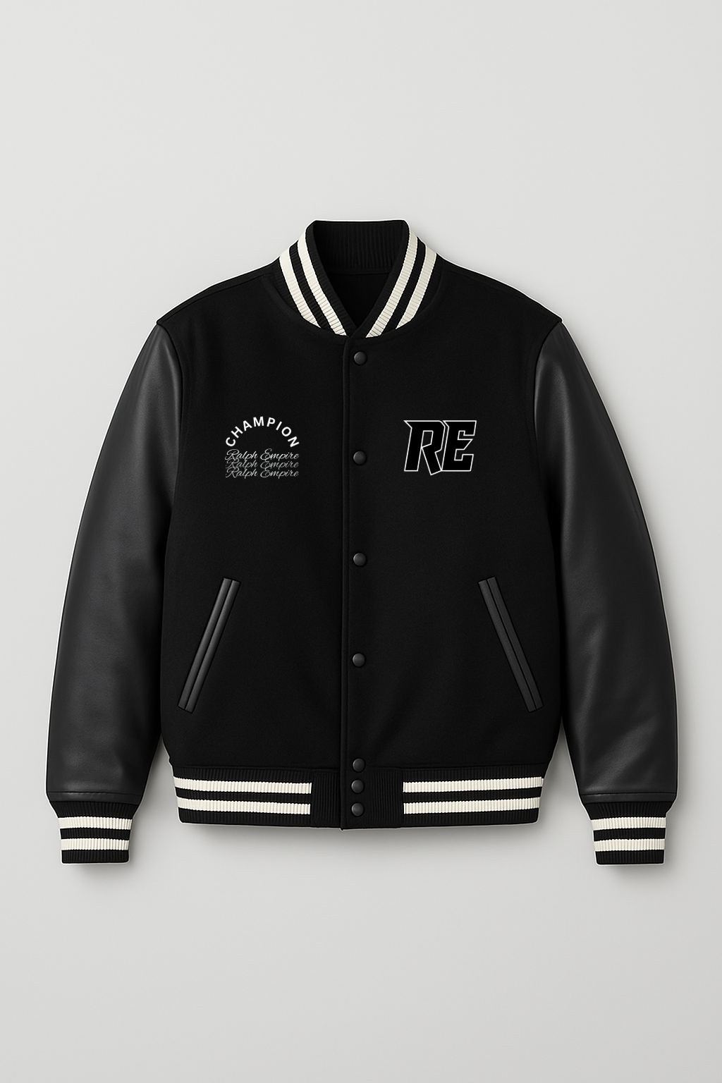 Empire Elite - Premium Varsity Jacket - Black.