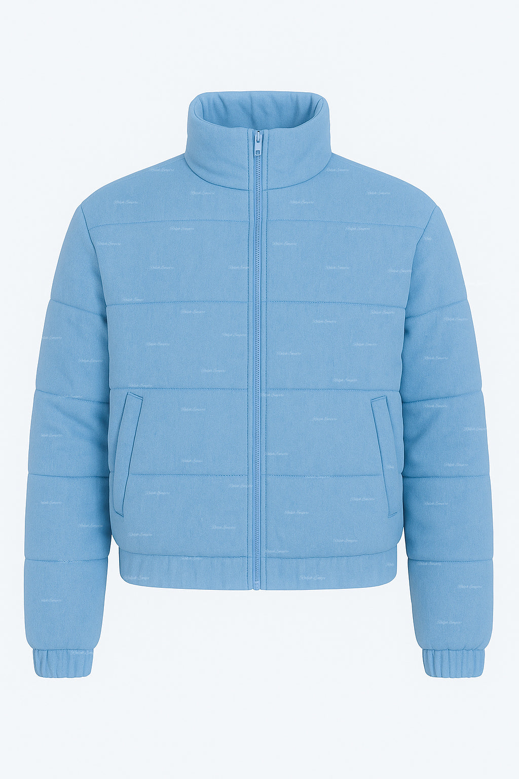 The Denim Cloud - Washed Denim Blue Puffer Jacket