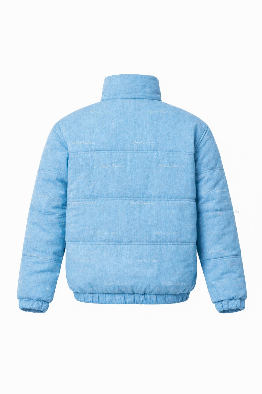 The Denim Cloud - Washed Denim Blue Puffer Jacket